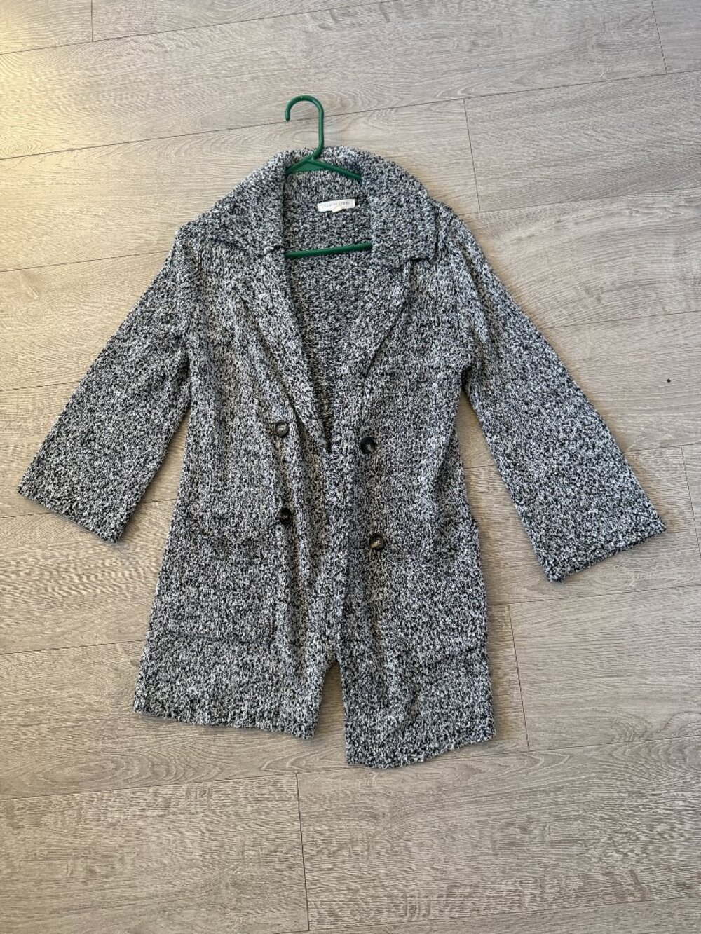 Grade & Gather Marled Knit Open Front Cardigan Sweater Coat Gray Size Small